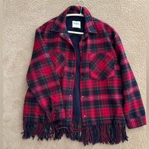 Zara plaid fringe jacket